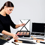 메이크업아티스트가 추천하는 필수 도구 - Professional Makeup Artist Setup**
"A professional makeup artist at work, surrounded by various mak...