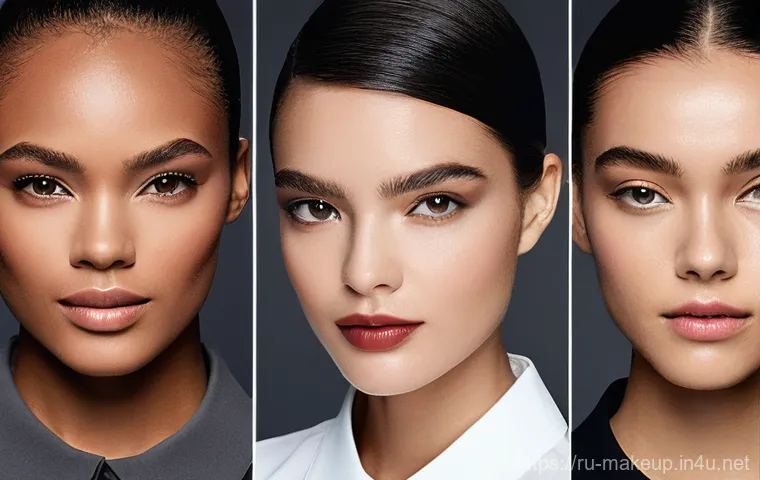 메이크업 자격증 실기 준비 방법 - A detailed close-up of a diverse female makeup artist, elegantly dressed in a modest, professional b... 메이크업 자격증 실기 준비 방법 - A detailed close-up of a diverse female makeup artist, elegantly dressed in a modest, professional b...