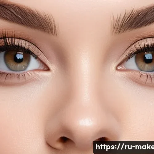 Home 32 메이크업아티스트가 추천하는 방송 메이크업 팁 - A close-up portrait of a young Russian woman with flawless, matte skin prepared for a professional p...