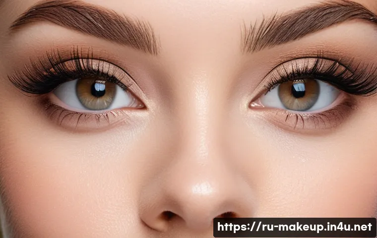 메이크업아티스트가 추천하는 방송 메이크업 팁 - A close-up portrait of a young Russian woman with flawless, matte skin prepared for a professional p...