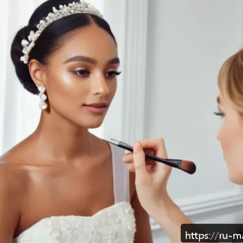 Home 30 메이크업아티스트 해외 취업 준비 가이드 - A professional makeup artist in a modern Parisian beauty studio, applying elegant bridal makeup on a...